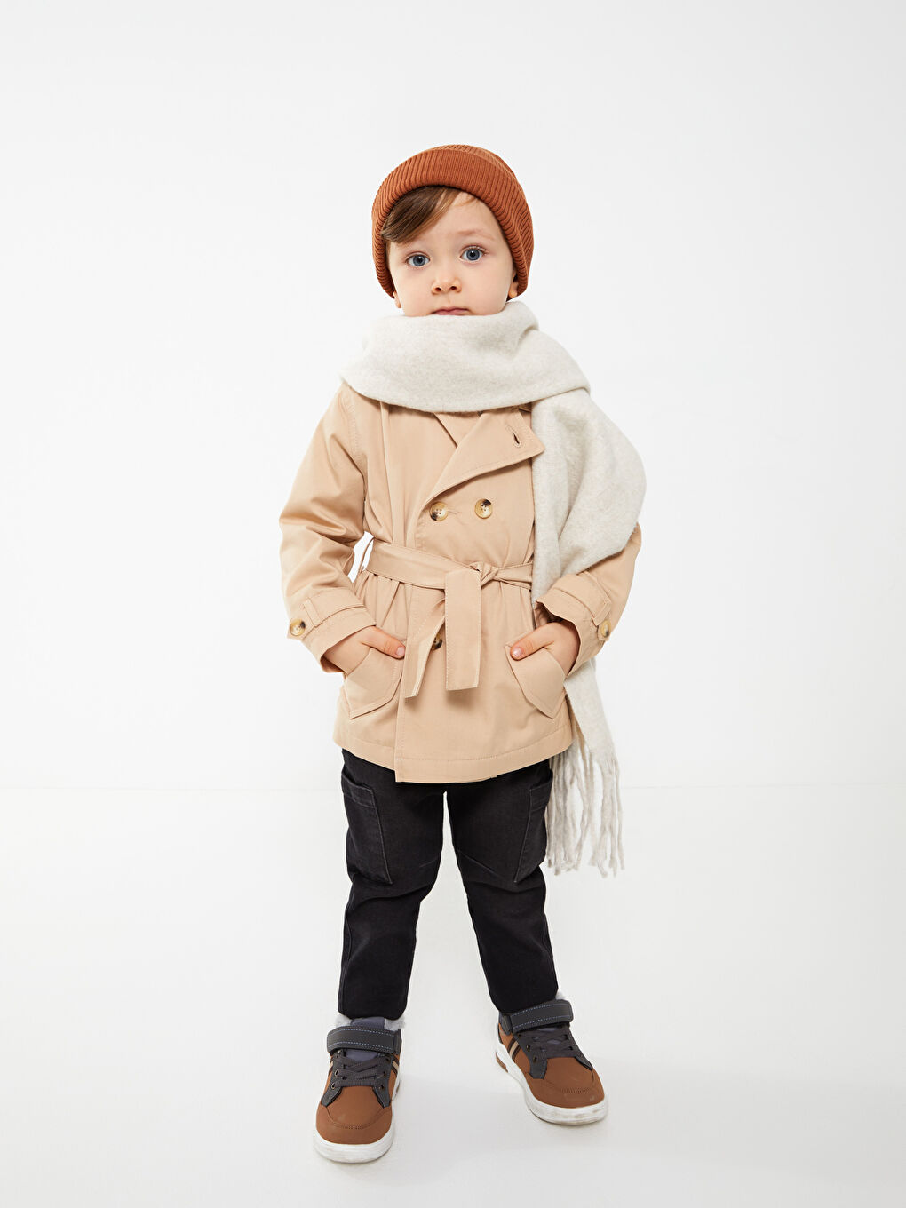 LCW baby Hooded Long Sleeve Basic Baby Boy Trench Coat -S3EV55Z1-KXY