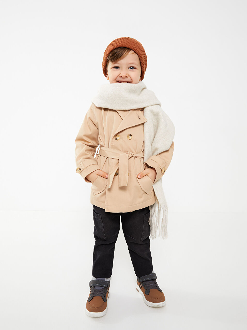 LCW baby Hooded Long Sleeve Basic Baby Boy Trench Coat -S3EV55Z1-KXY