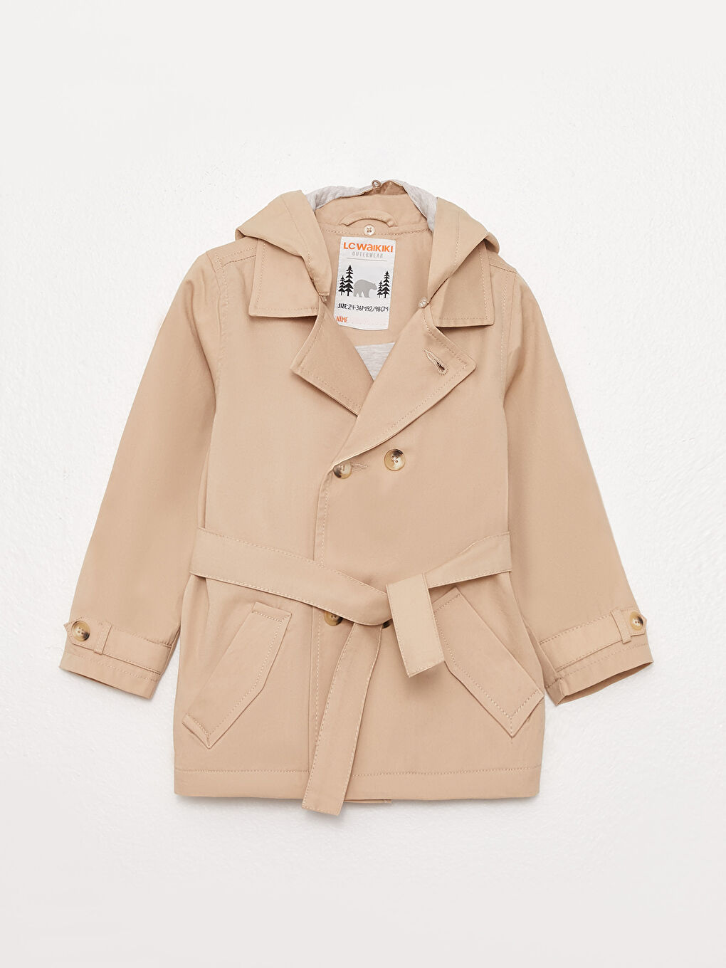 LCW baby Hooded Long Sleeve Basic Baby Boy Trench Coat -S3EV55Z1-KXY
