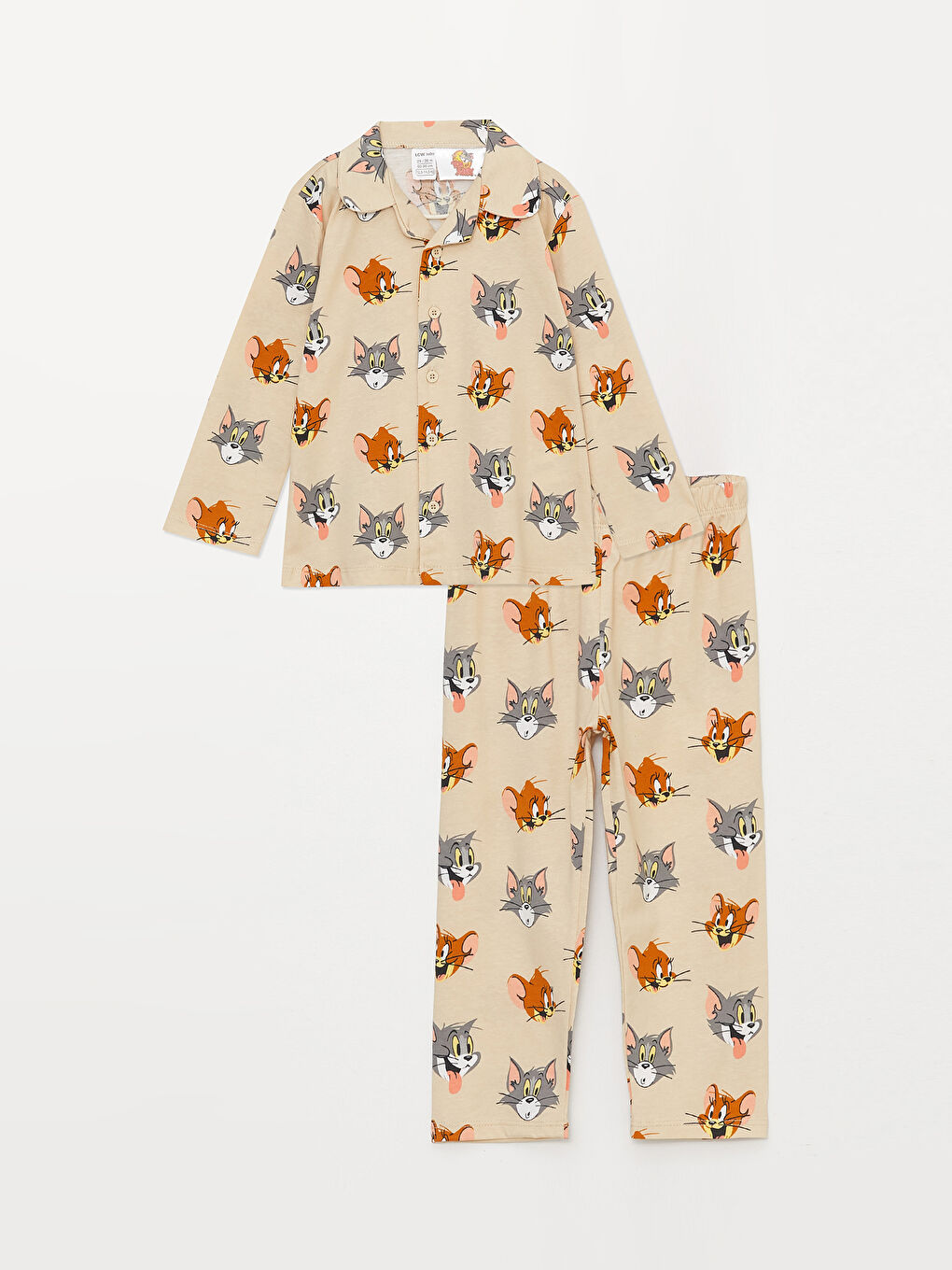 LCW baby Polo Collar Long Sleeved Tom and Jerry Printed Baby Boy Pajamas Set -S3EV67Z1-LQB