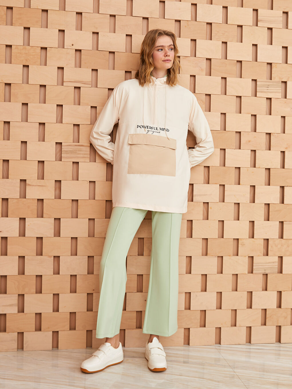 Tunică cu glugă imprimată cu mânecă lungă pentru femei-2