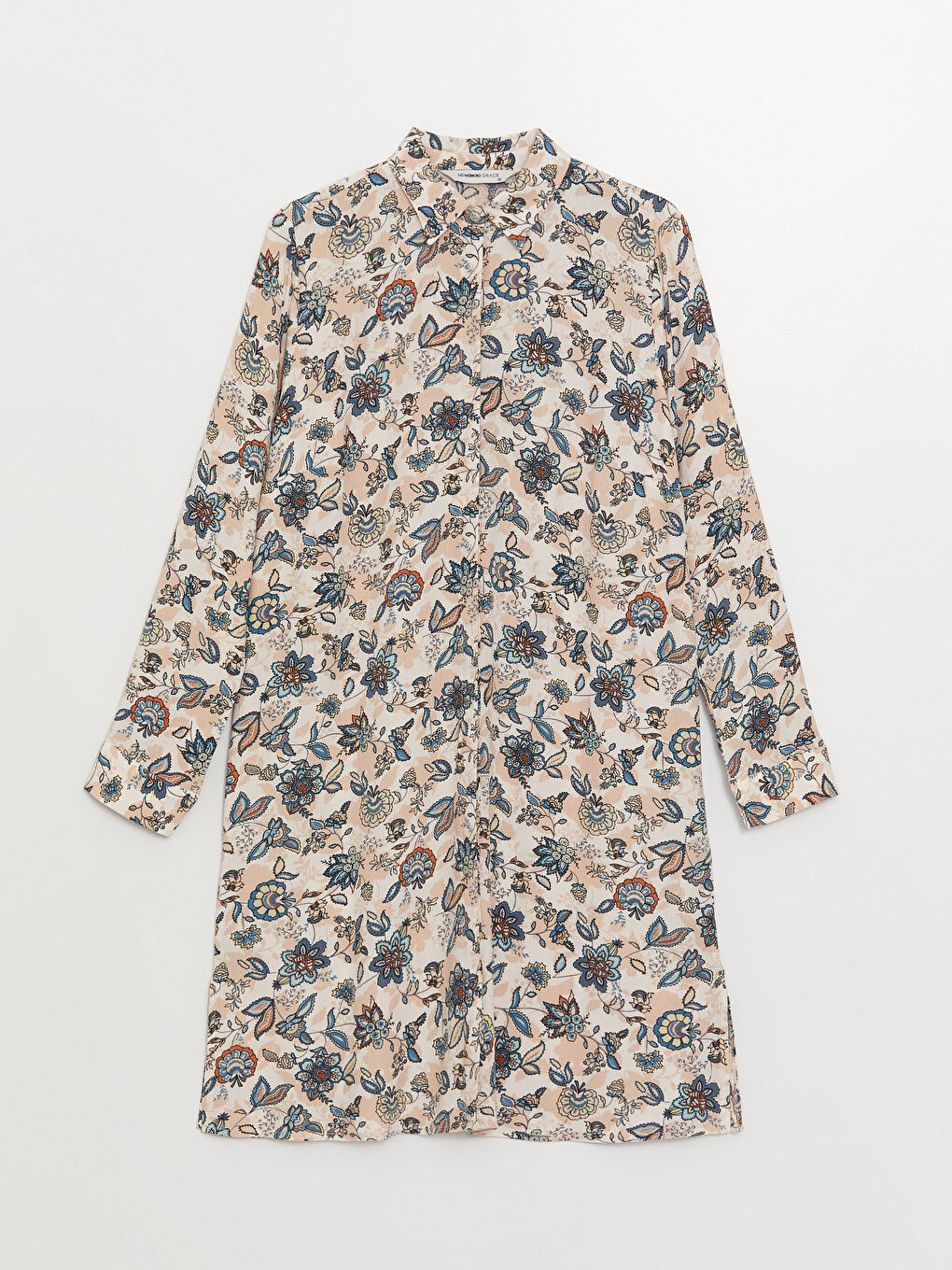 Floral Long Sleeve Women's Shirt Tunic-5