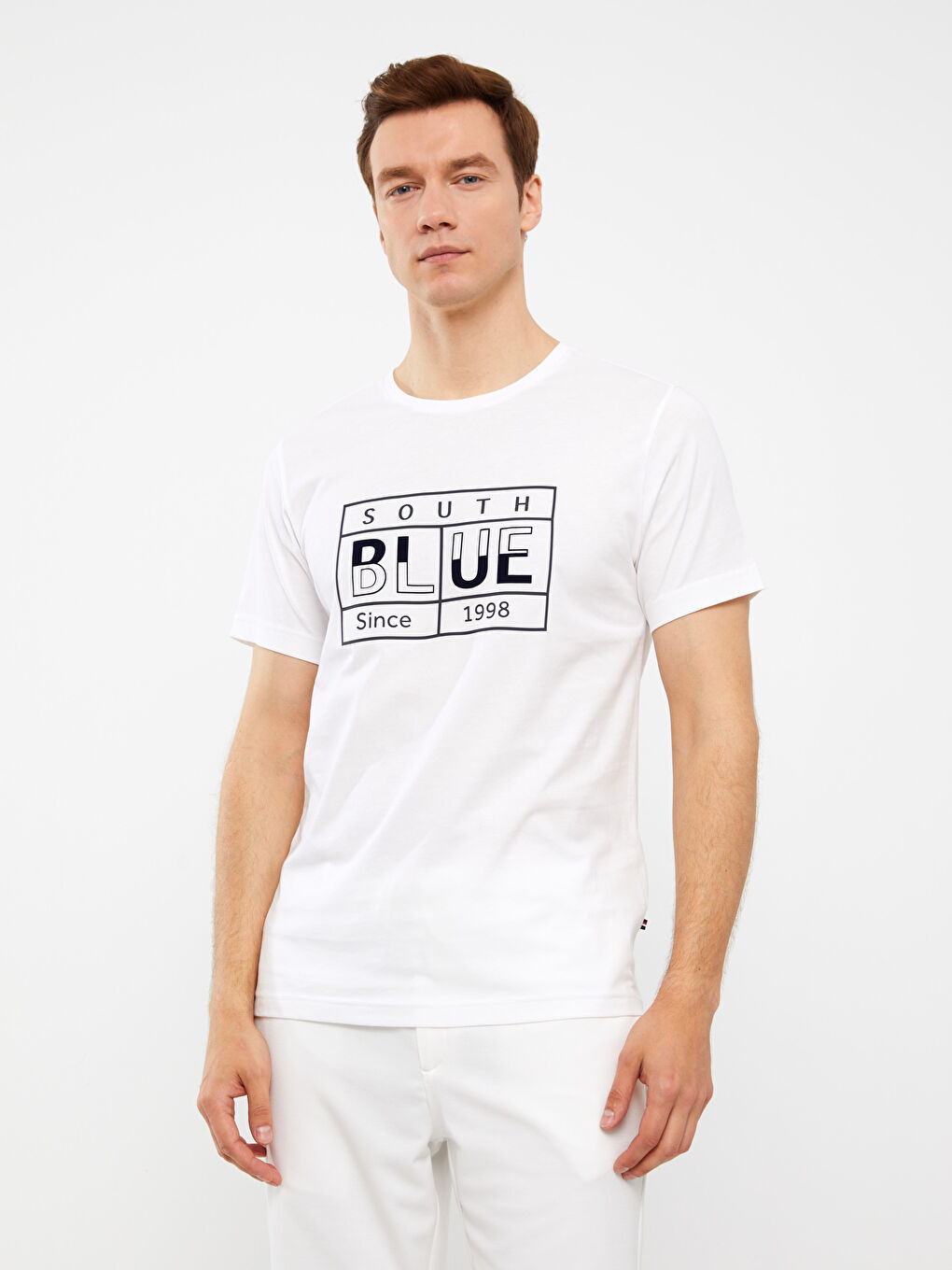 SOUTHBLUE Crew Neck Short Sleeve Printed Combed Cotton Men's T