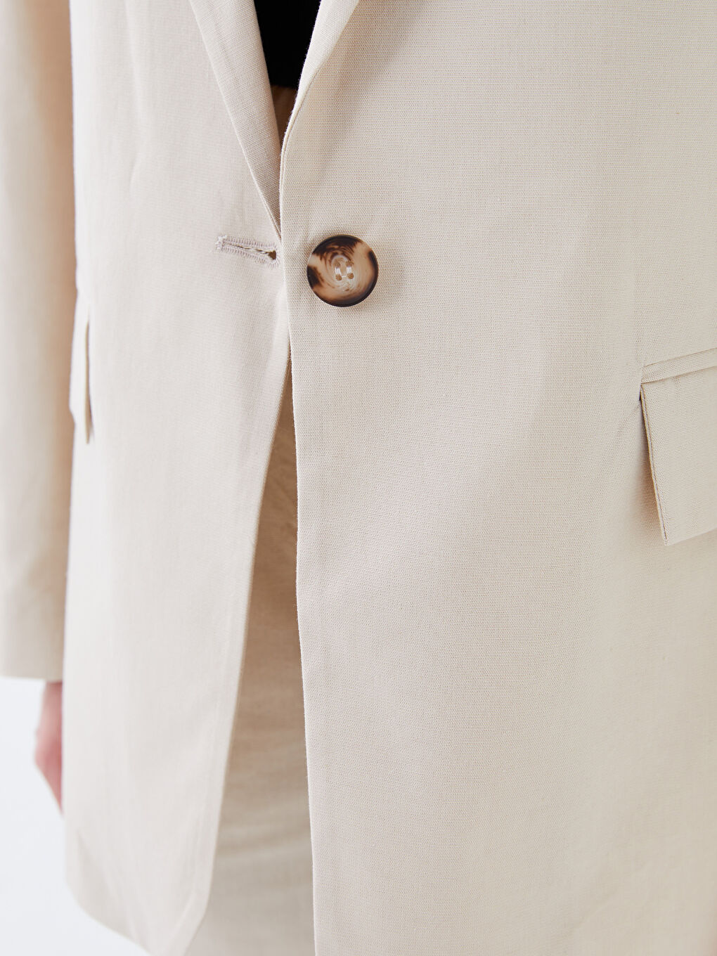 Однотонный пиджак с длинным рукавом для женщин-3