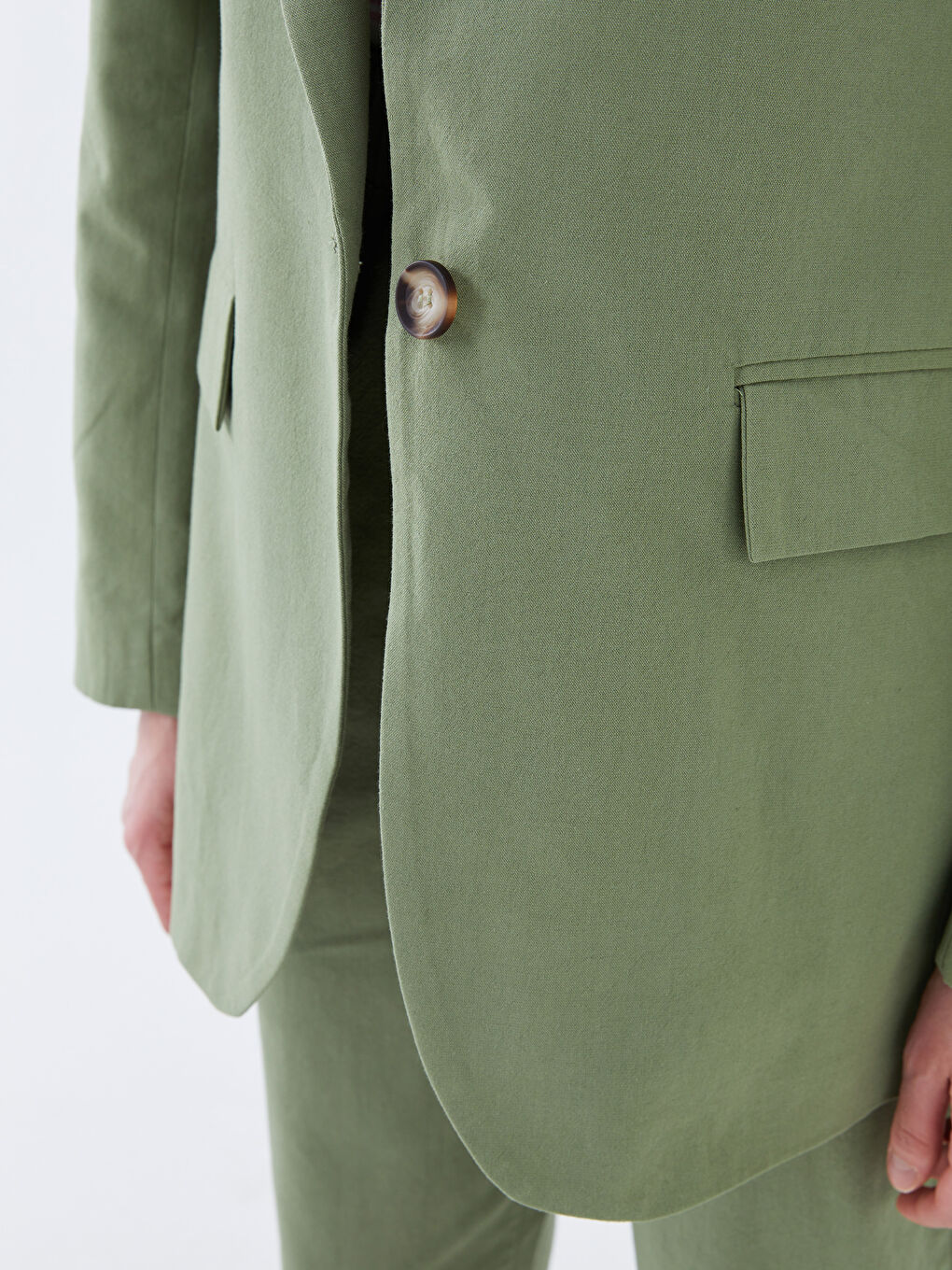 Veste Blazer Unie à Manches Longues pour Femmes-3