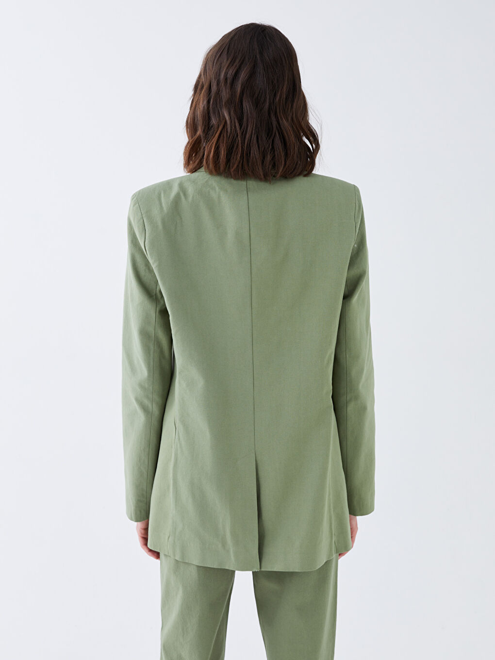 Veste Blazer Unie à Manches Longues pour Femmes-4