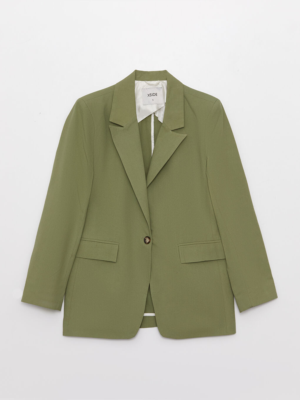 Veste Blazer Unie à Manches Longues pour Femmes-5