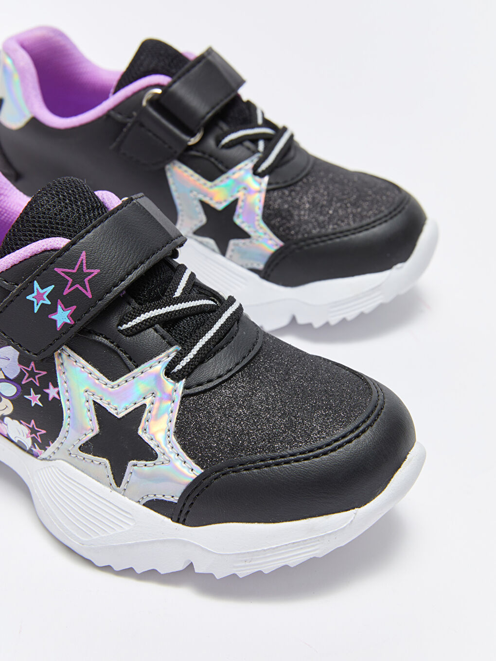 LC Waikiki Minnie Mouse Printed Hook and Loop Girls Active Sports Shoes -S3EY44Z4-HUC
