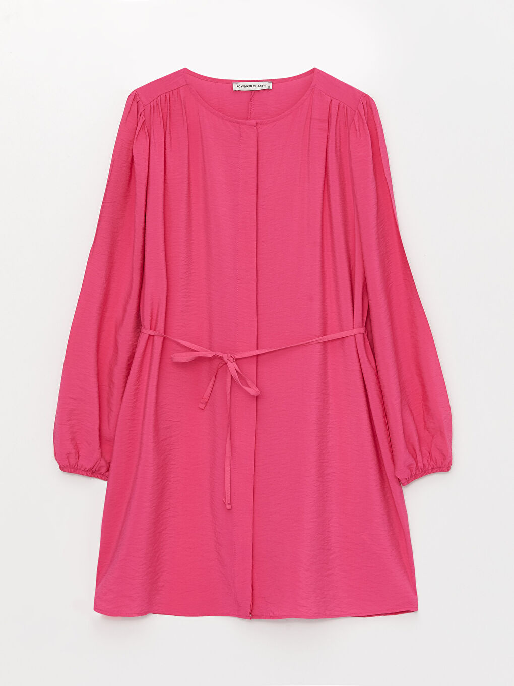 Tunică Aerobin Dreaptă cu Mânecă Lungă și Guler Rotund pentru Femei-5