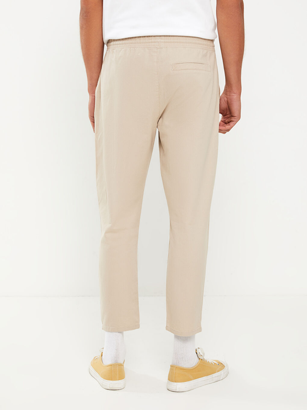 Bej Standart Kalıp Erkek Pantolon-3