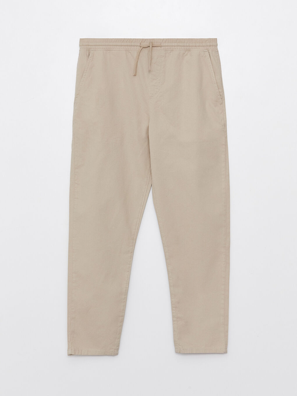 Bej Standart Kalıp Erkek Pantolon-5