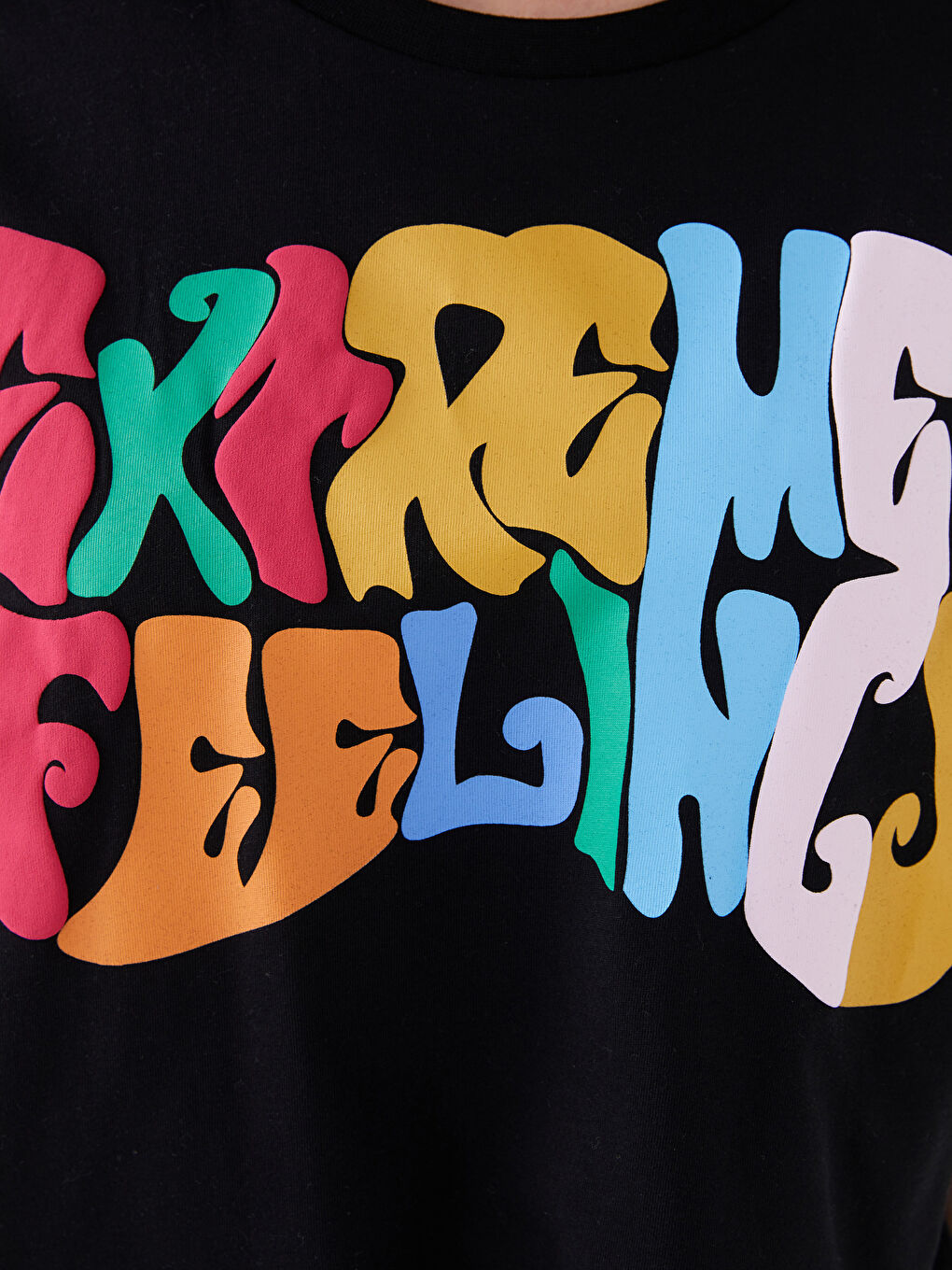 Haut Court Imprimé à Manches Courtes pour Femmes avec Col Rond-3