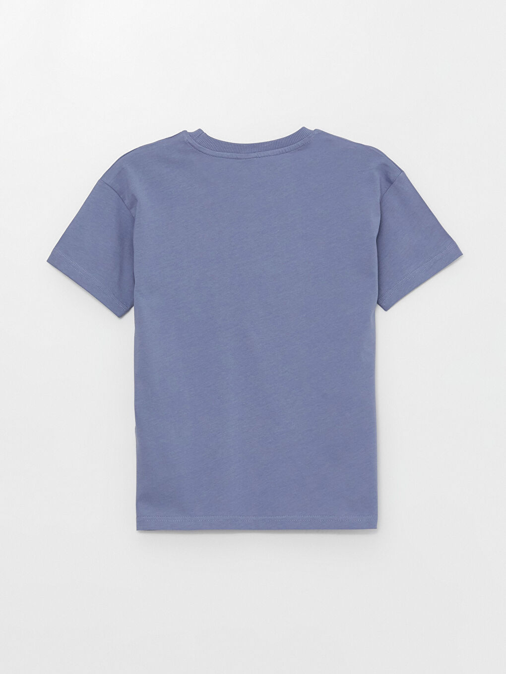 Mavi Rahat Kalıp Bisiklet Yaka Baskılı Erkek Çocuk Tişört-1