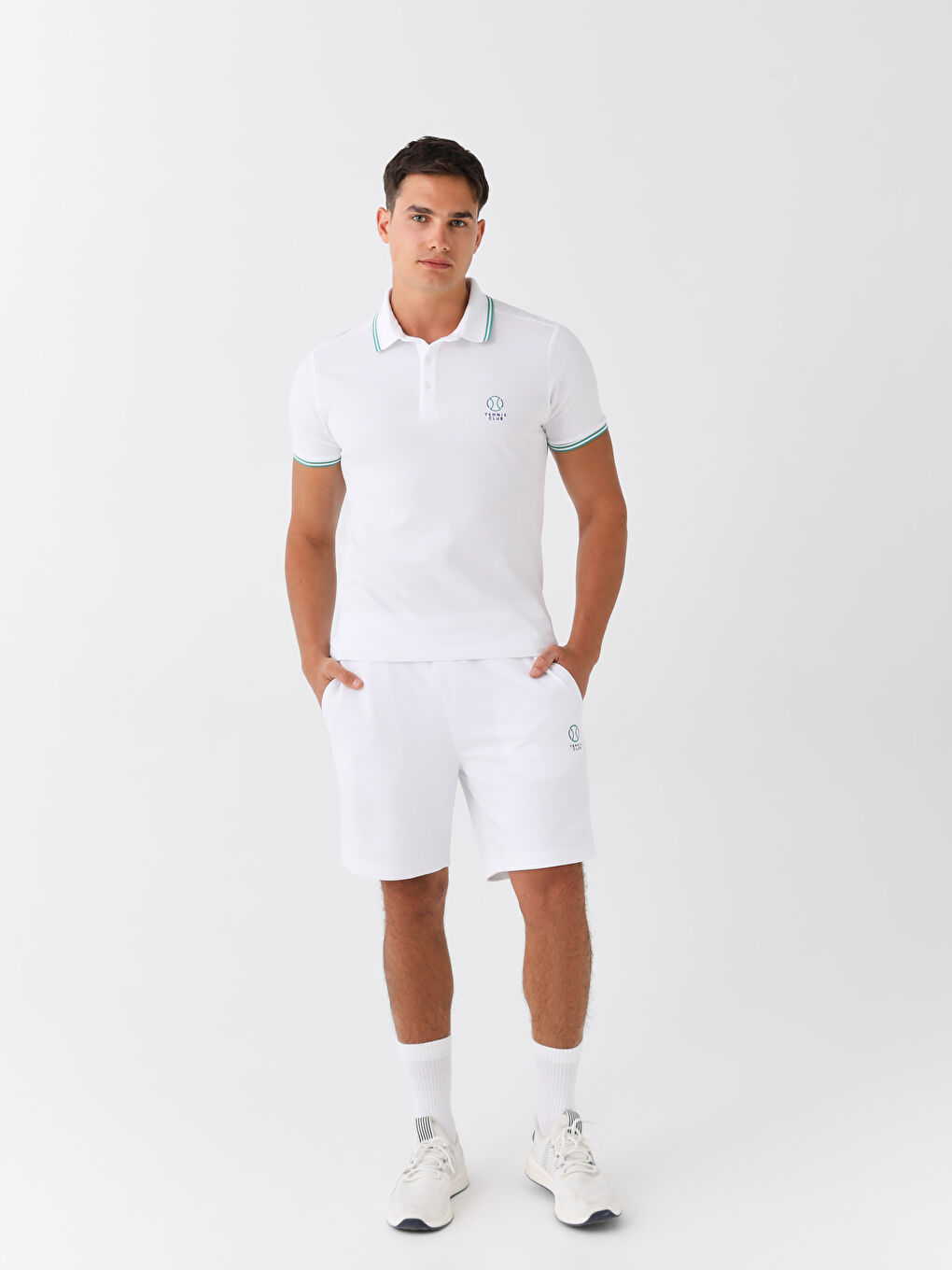 Ерлерге арналған спорттық футболка поло жағалы қысқа жең-2