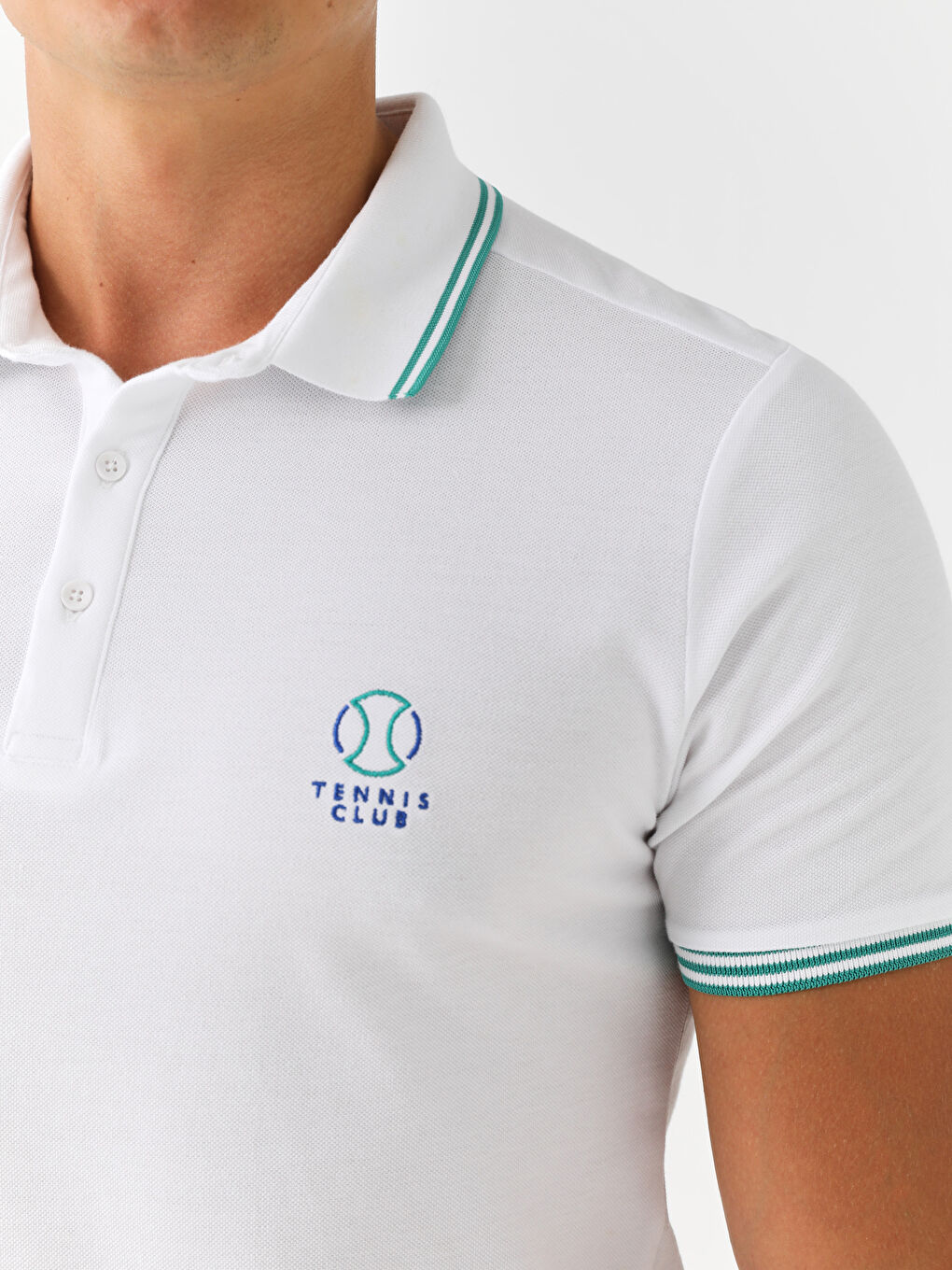 Ерлерге арналған спорттық футболка поло жағалы қысқа жең-3