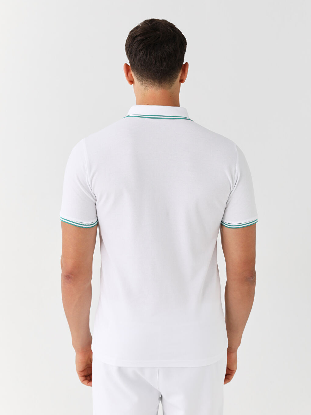 Ерлерге арналған спорттық футболка поло жағалы қысқа жең-4