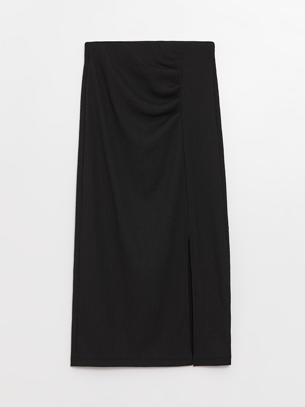 Siyah Beli Lastikli Kadın Kalem Etek-5