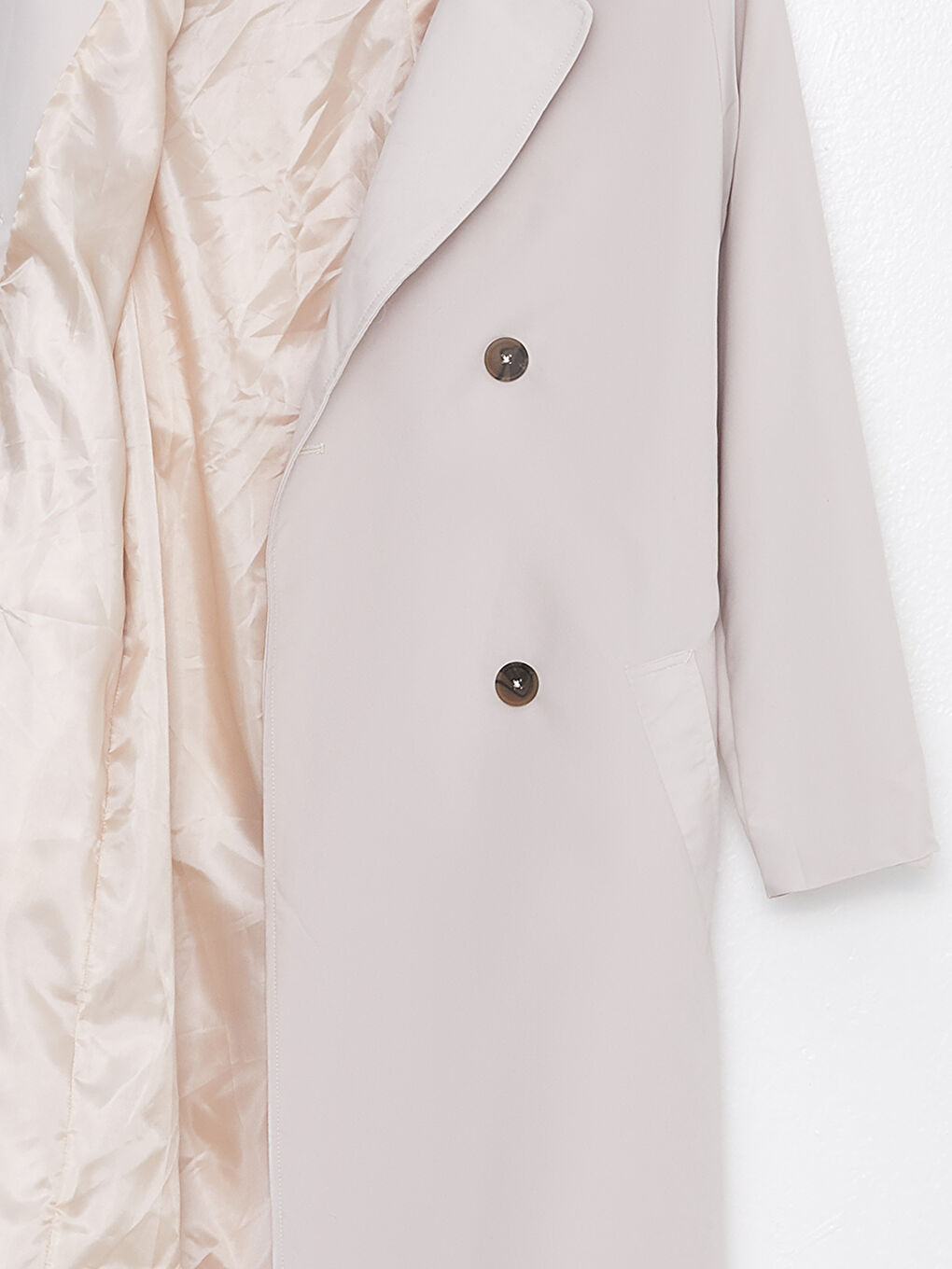 ترانشكوت نسائي سادة بأكمام طويلة وقبة جاكيت-6