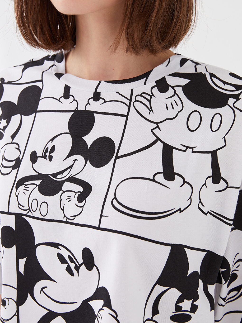 トップス miki Mickey Mouse Women Printed Oversized Fit Casual Shirt