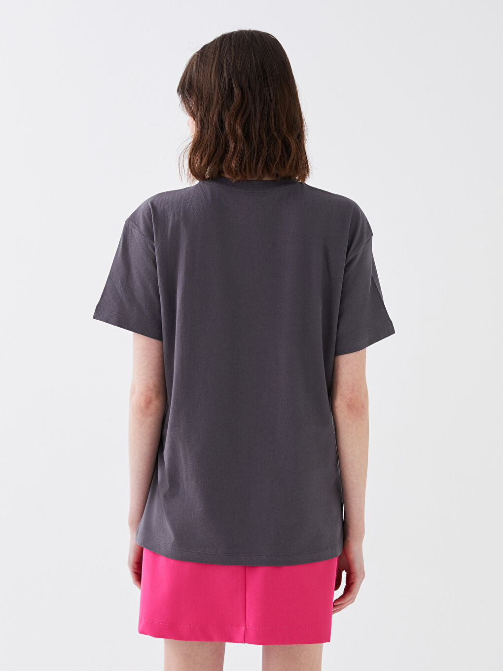 XSIDE Crew Neck Pink Floyd Printed Short Sleeve Women's T-Shirt -S3FB04Z8-RFL