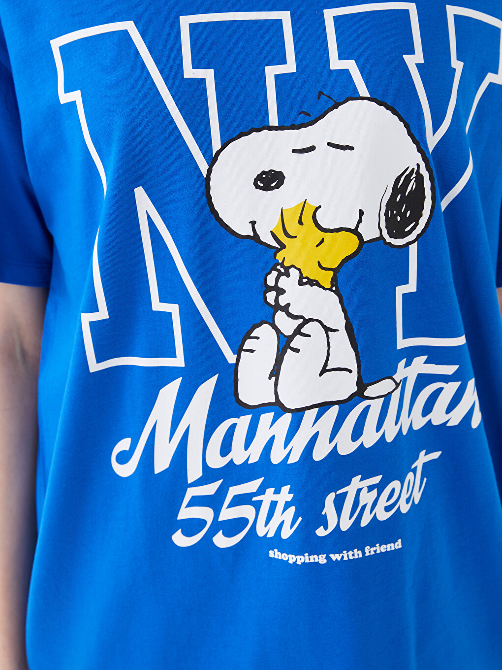 XSIDE Bisiklet Yaka Snoopy Baskılı Kısa Kollu Kadın Tişört