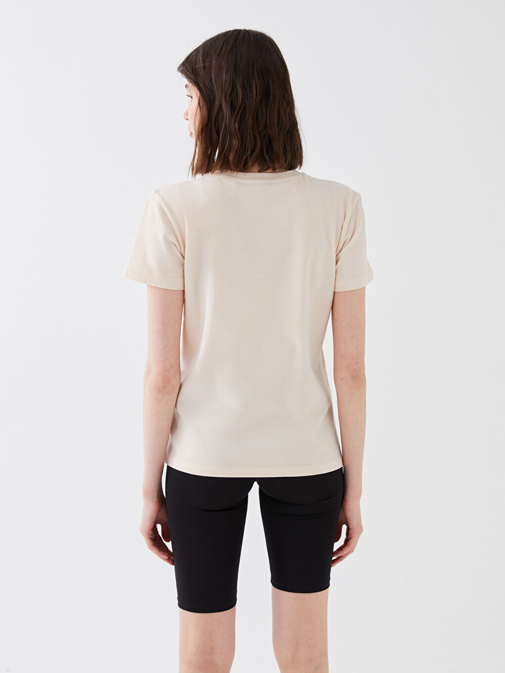 Футболка с круглым вырезом, принтом Снупи и коротким рукавом для женщин-4