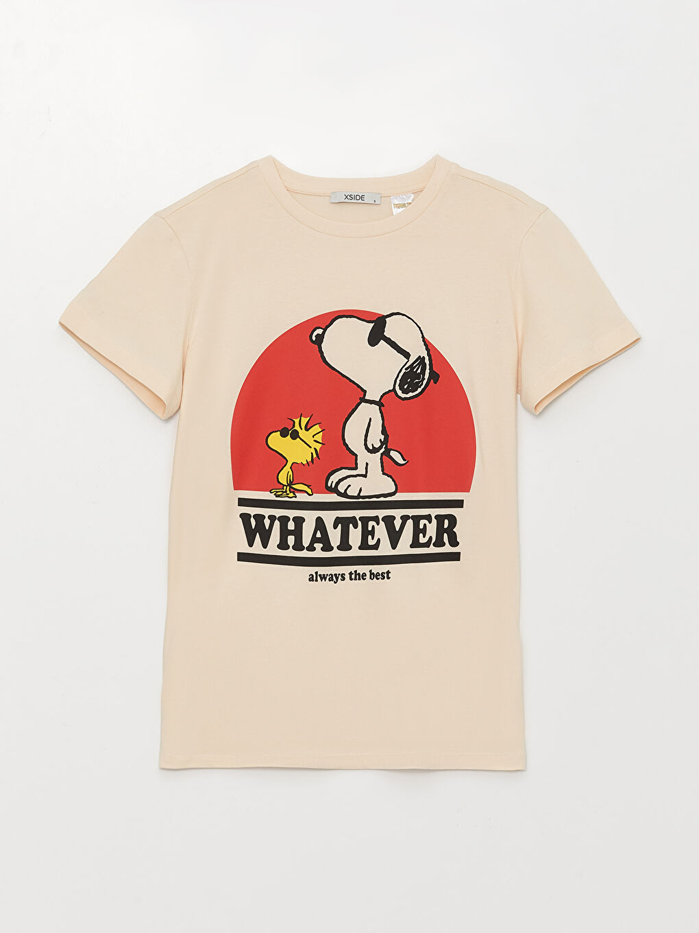 Футболка с круглым вырезом, принтом Снупи и коротким рукавом для женщин-5