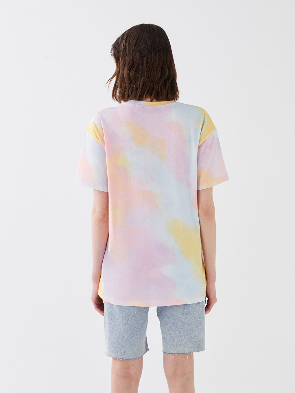 Pembe Bisiklet Yaka Care Bears Baskılı Kadın Tişört-4