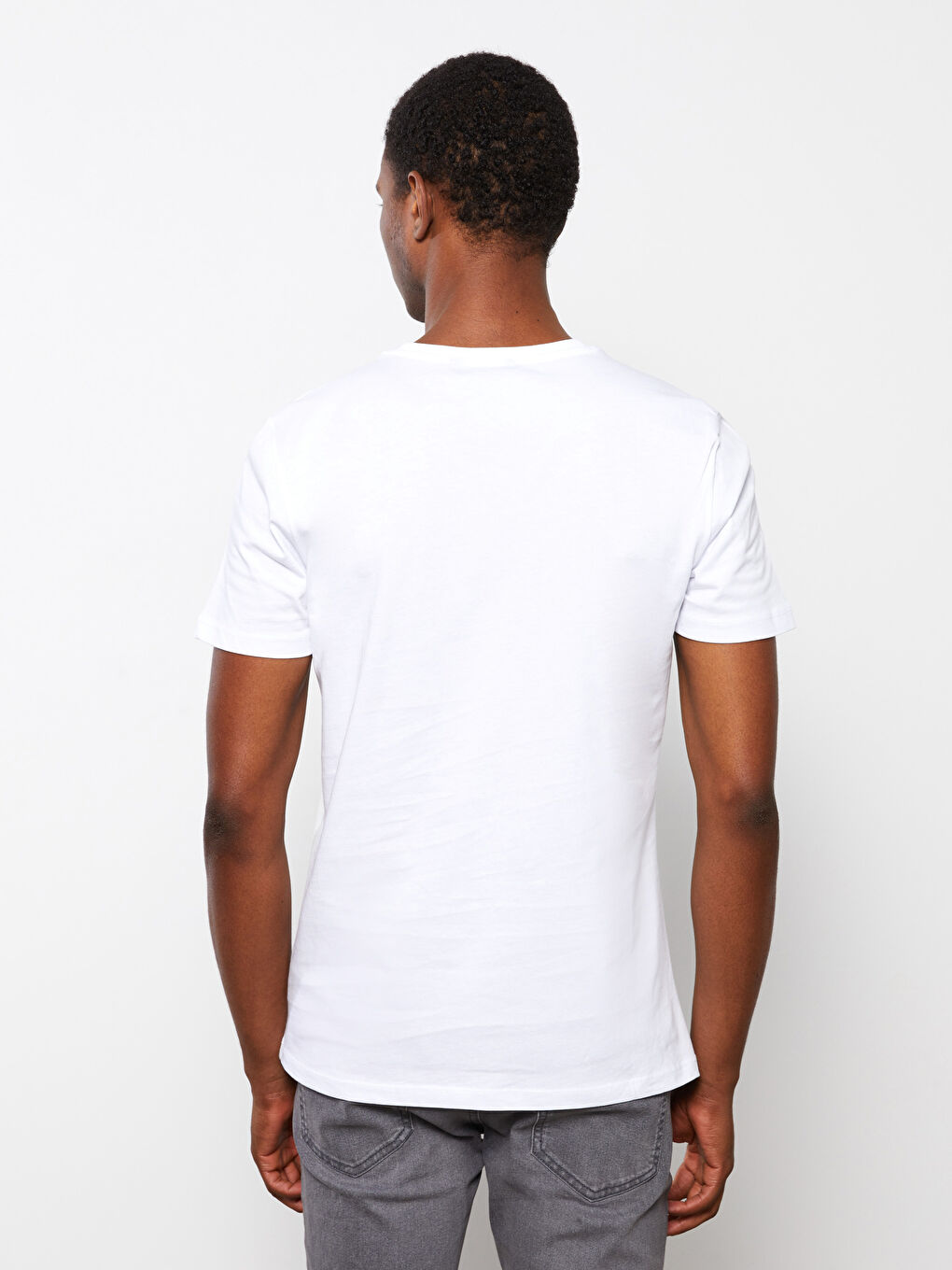 Rundhalsausschnitt Kurzarm Farbblock Jersey Herren T-Shirt-4