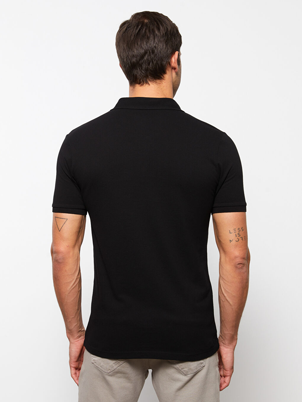 T-shirt en piqué à manches courtes et col polo pour homme-4