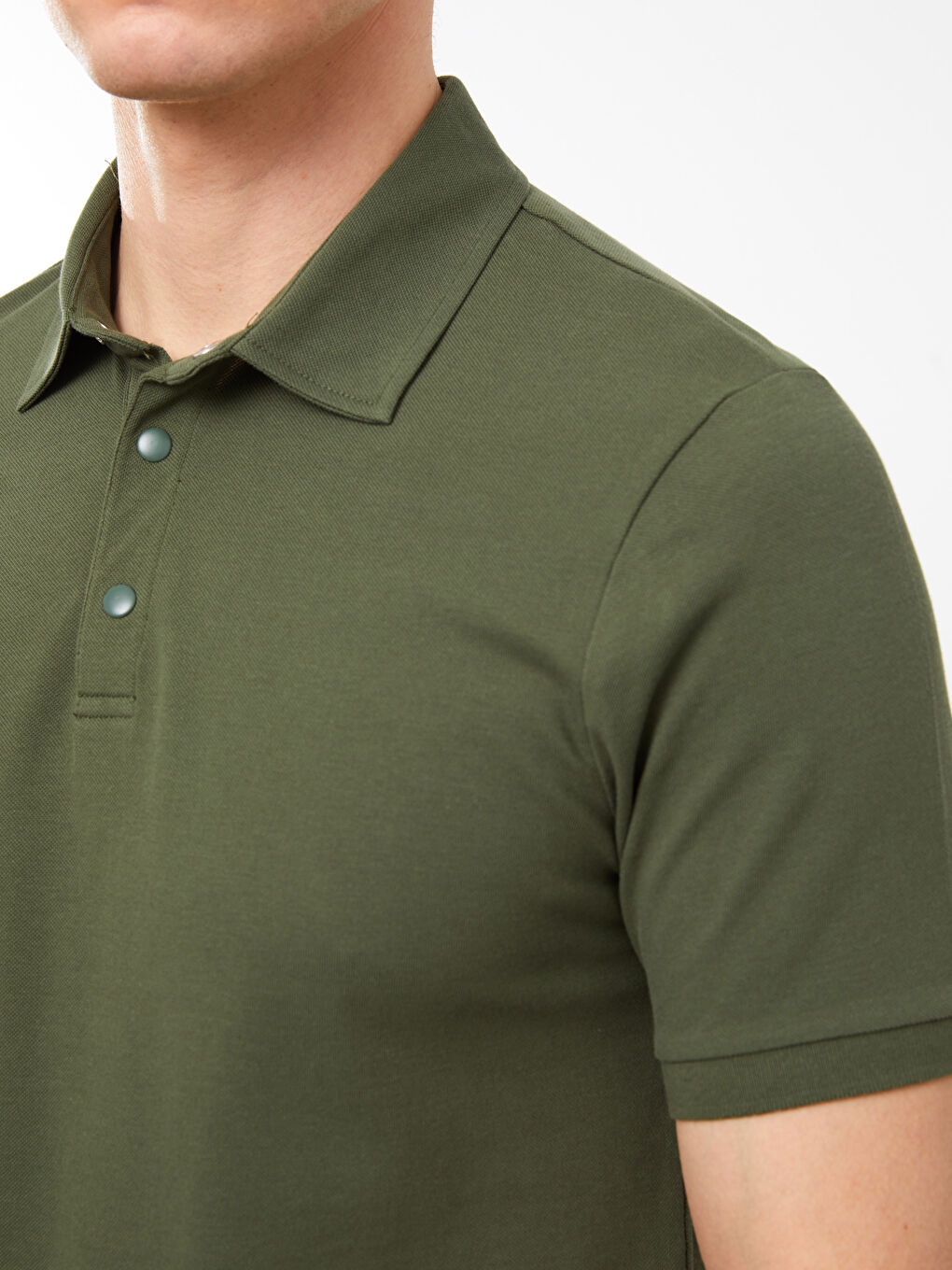 Мужская футболка-поло из пике с короткими рукавами-3