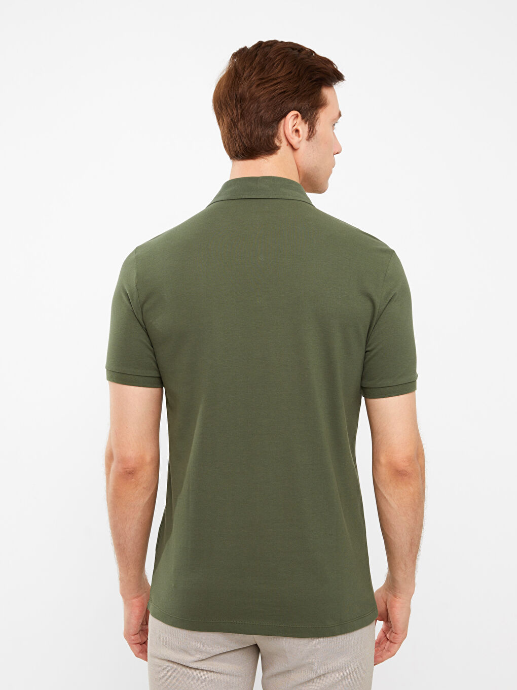 Мужская футболка-поло из пике с короткими рукавами-4