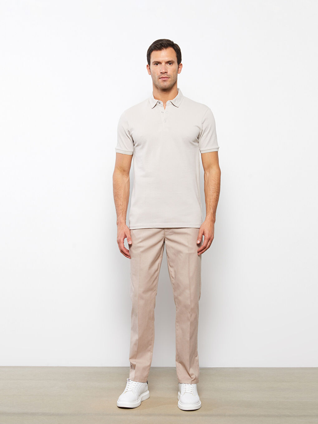 تي شيرت بياقة بولو كم قصير بيكيه للرجال-1