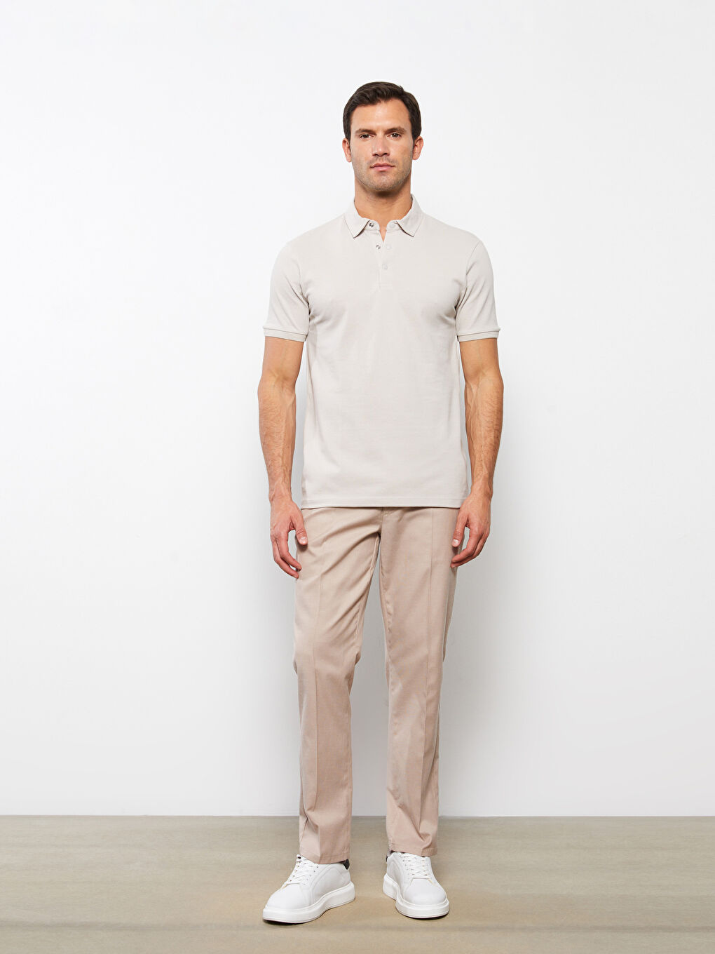 تي شيرت بياقة بولو كم قصير بيكيه للرجال-2