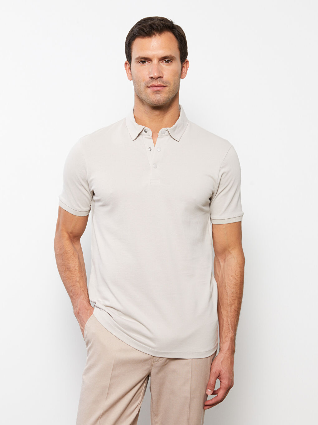 تي شيرت بياقة بولو كم قصير بيكيه للرجال-3