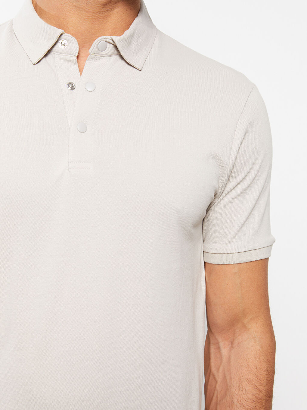 تي شيرت بياقة بولو كم قصير بيكيه للرجال-4