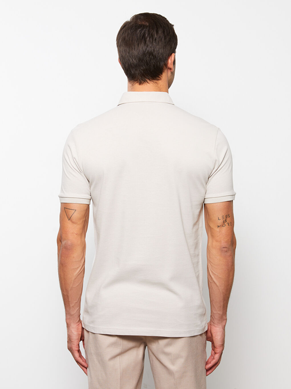 تي شيرت بياقة بولو كم قصير بيكيه للرجال-5