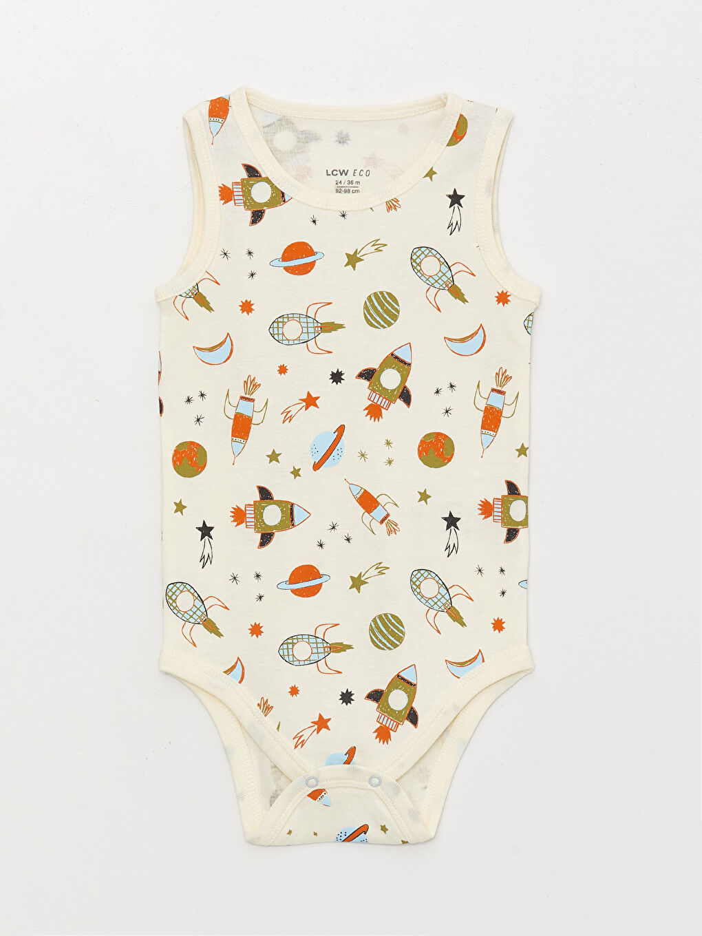 Crew Neck Printed Baby Boy Bodysuit with Snap Crotch 2-Pack-2