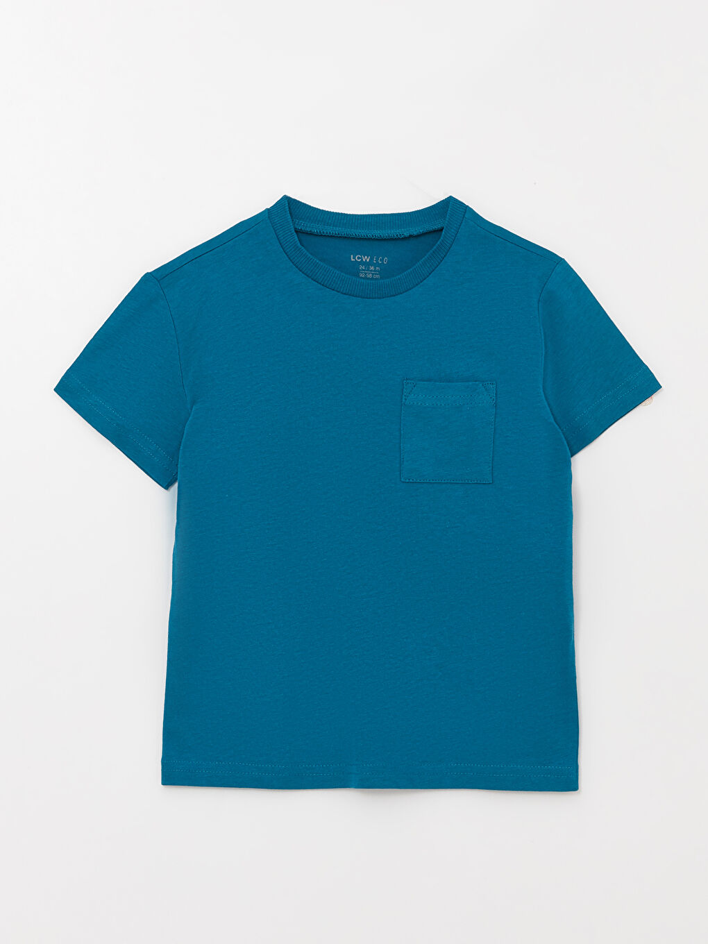 Petrol Bisiklet Yaka Kısa Kollu Erkek Bebek Tişört