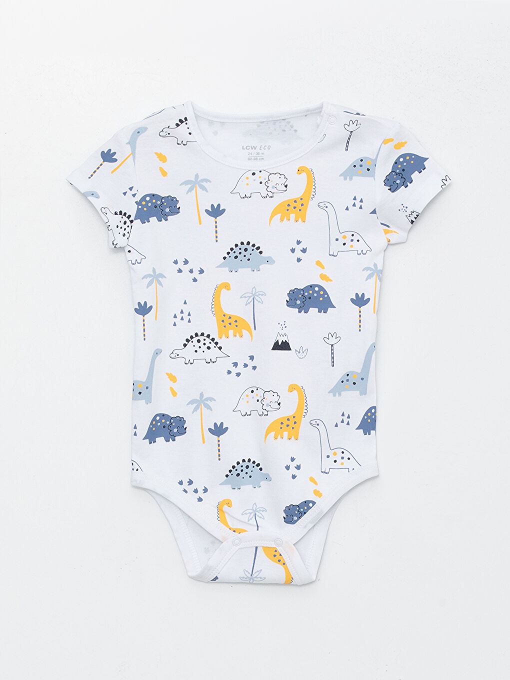 Sarı Bisiklet Yaka Kısa Kollu Pamuklu Erkek Bebek Çıtçıtlı Body 3'lü-3