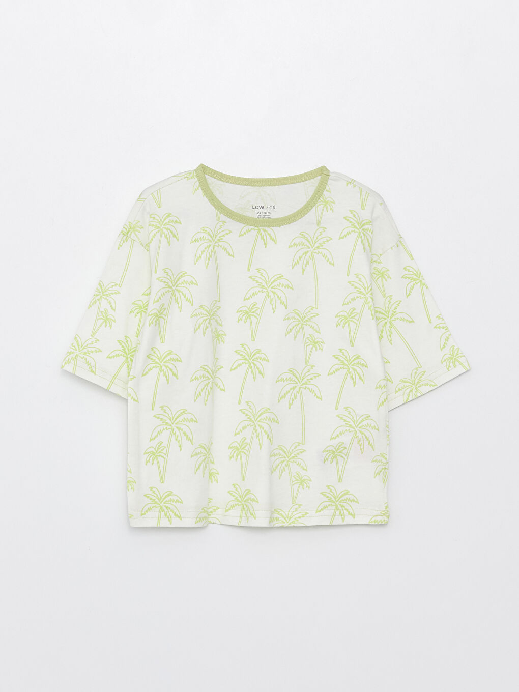 Yeşil Bisiklet Yaka Kısa Kollu Baskılı Erkek Bebek Tişört