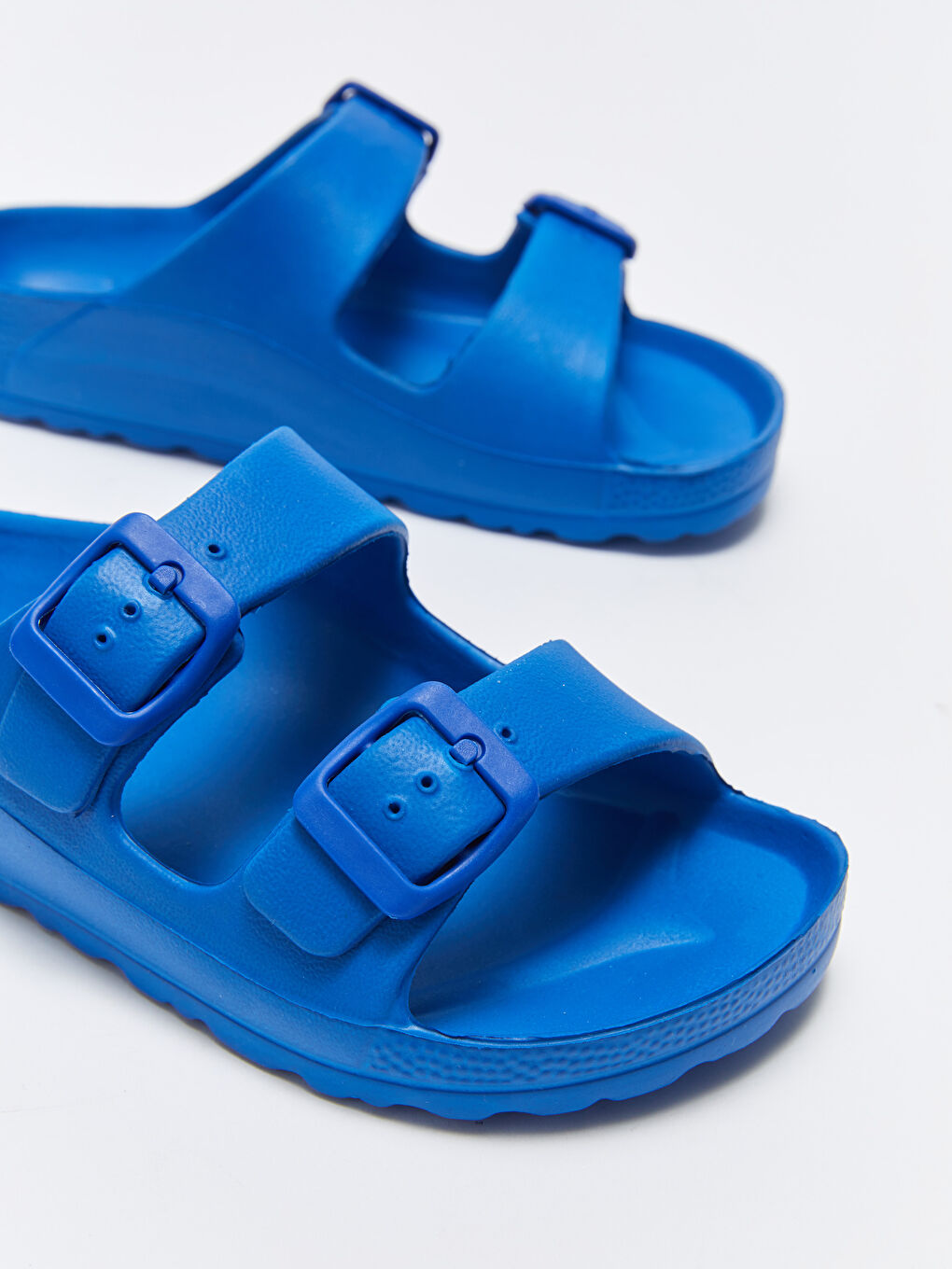 Mavi Toka Detaylı Çift Bantlı Erkek Çocuk Terlik-2