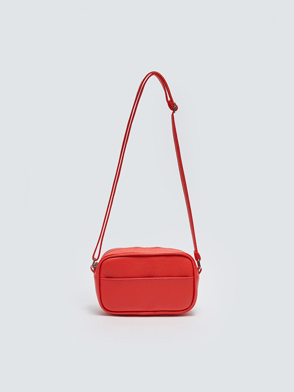 Kırmızı Deri Görünümlü Kadın Çapraz Çanta-3