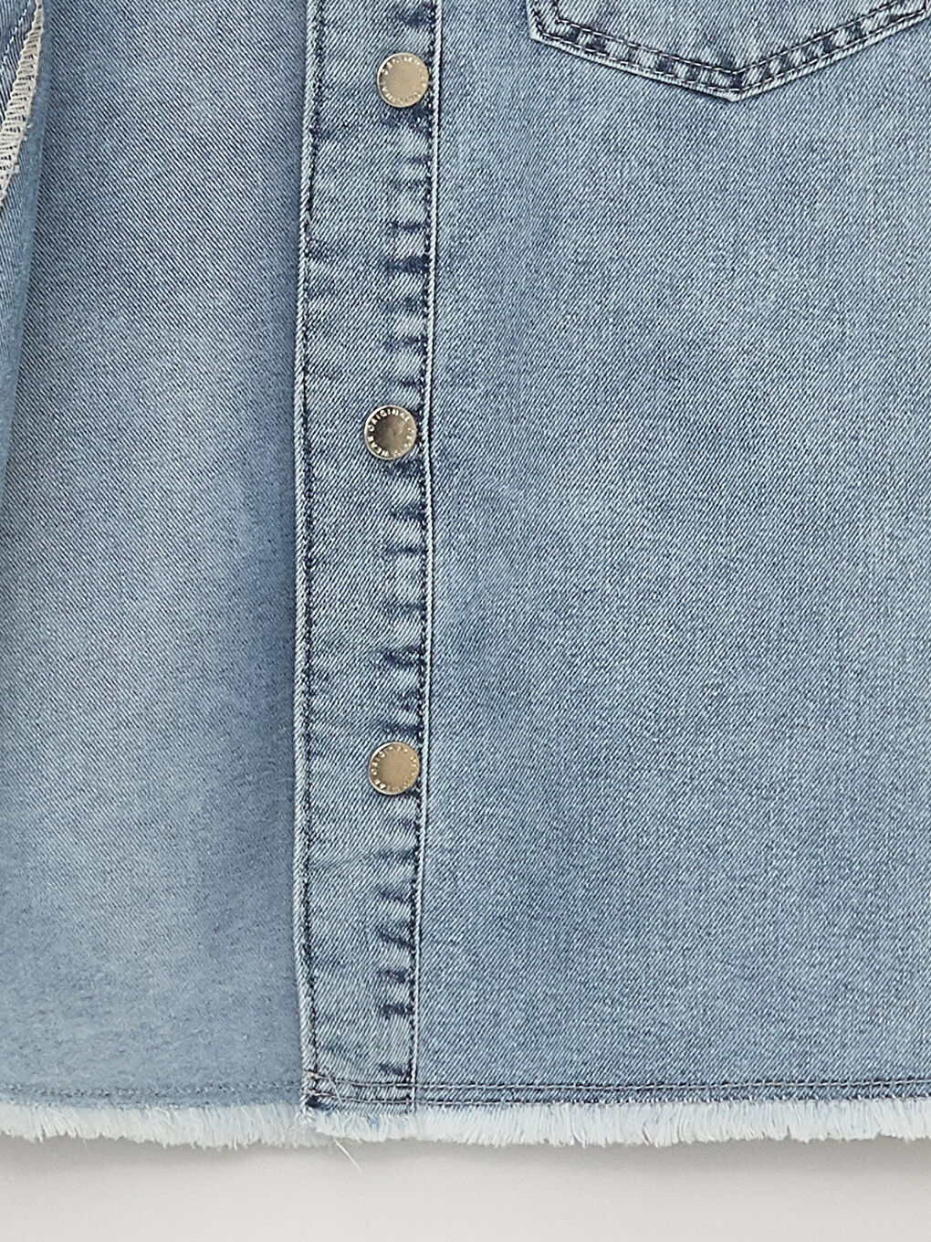 Plain Long Sleeve Oversize Women's Denim Shirt-7