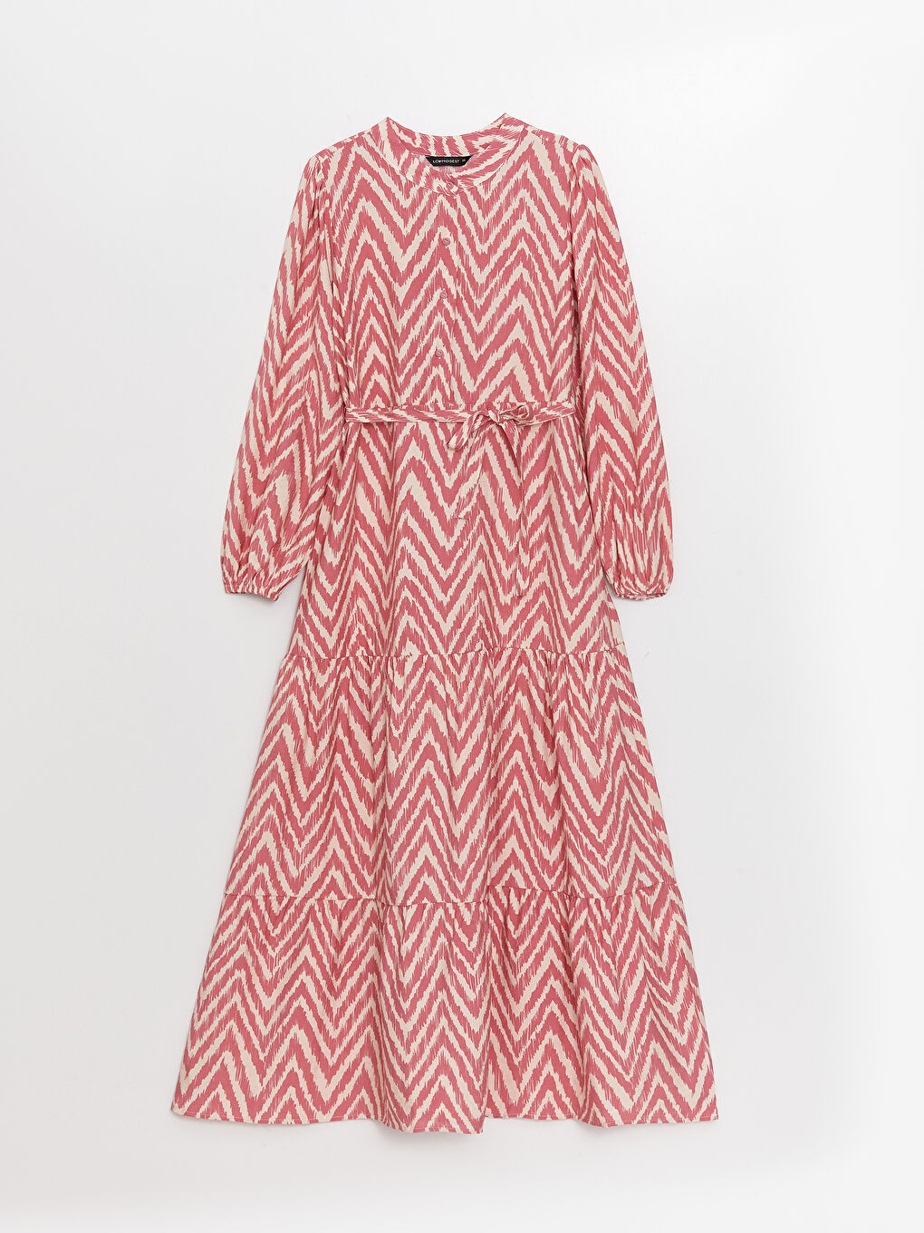 Rochie cu Guler de Judecător, Cu Model, Mânecă Lungă pentru Femei-5