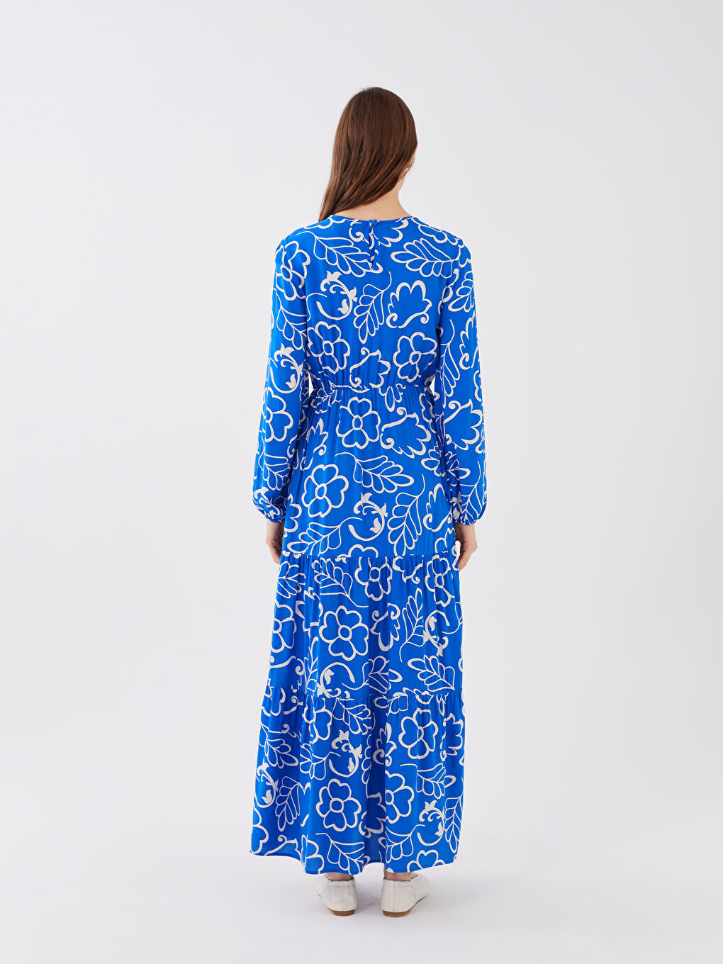 Crew Neck Flower Long Sleeve Women's Dress -S3FC60Z8-LS3