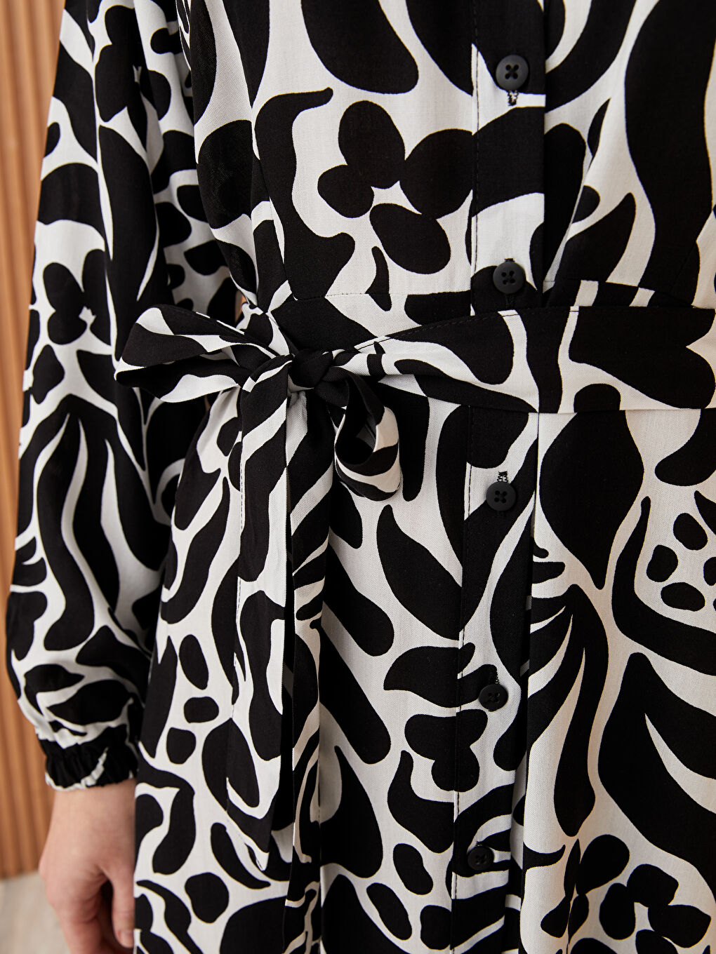 Patterned Long Sleeve Women's Shirt Dress -S3FC61Z8-LQJ