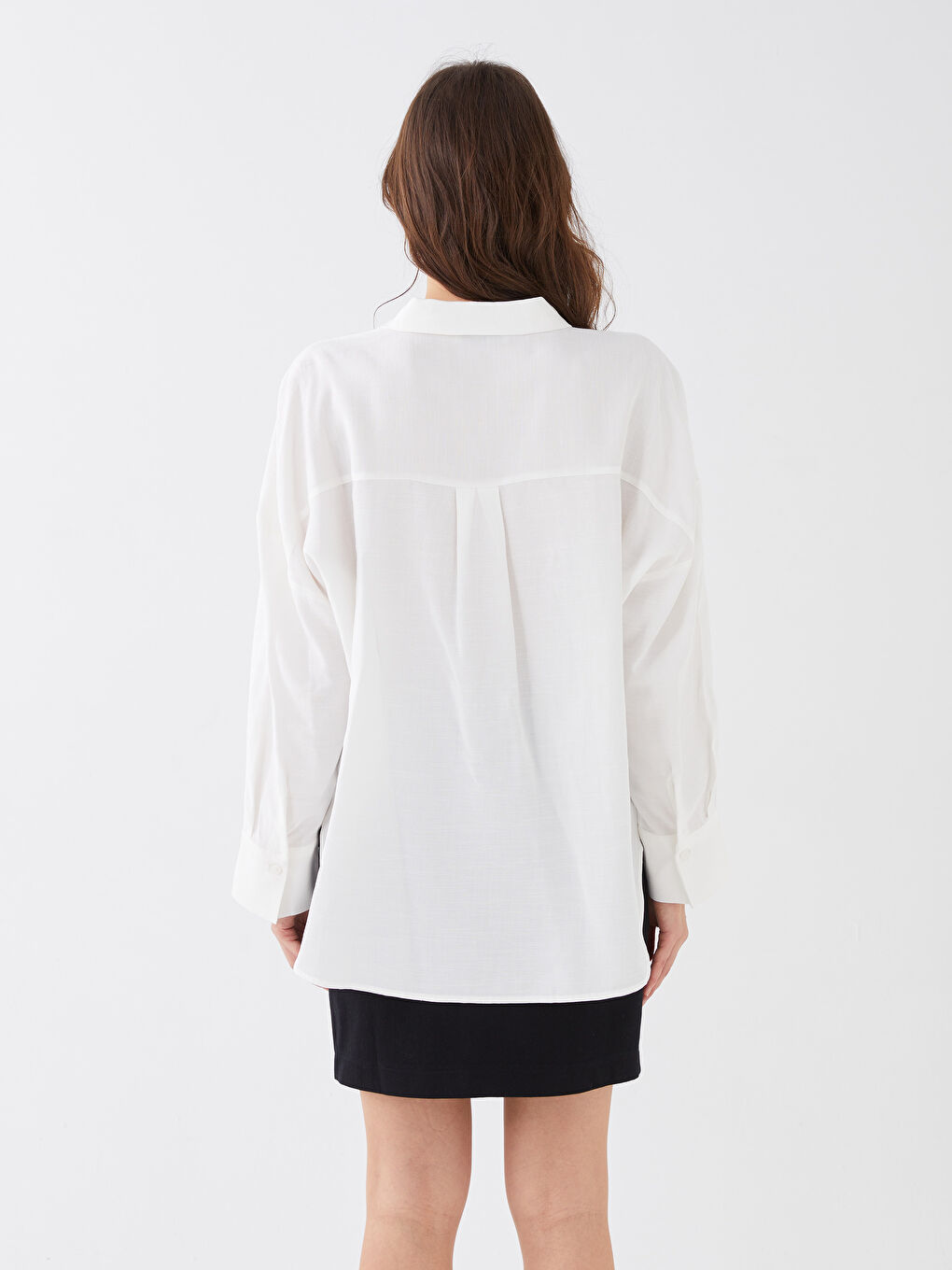 Plain Long Sleeve Women's Shirt-3