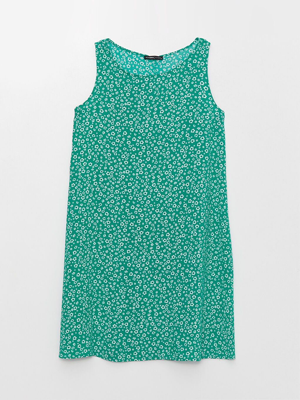 მრგვალი საყელო ყვავილოვანი A-ფორმის ქალებისთვის კაბა-5