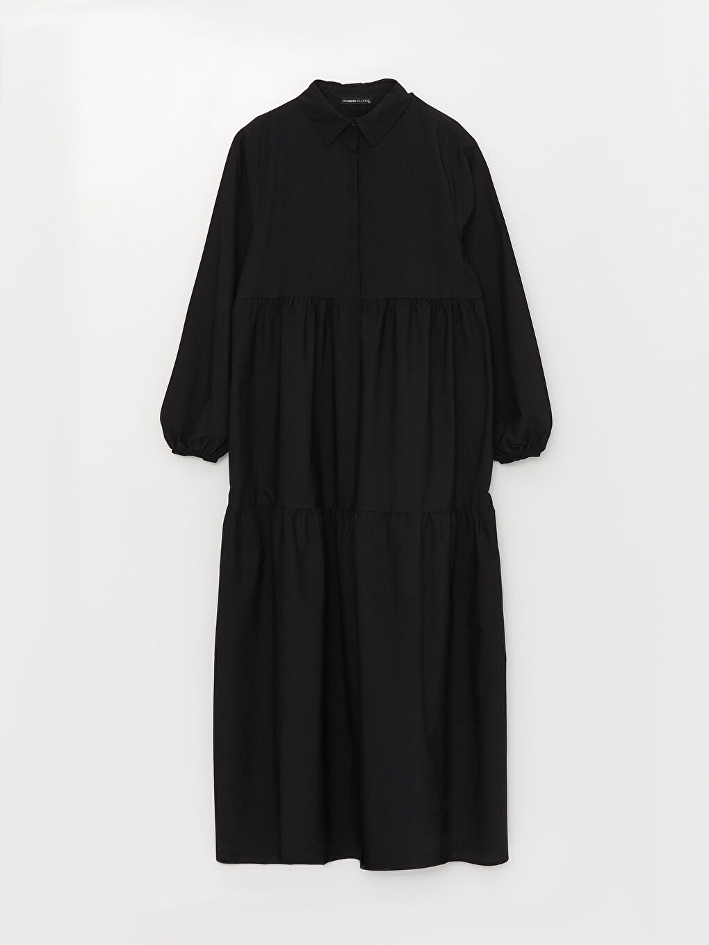 Shirt Neck Regular Long Sleeve Poplin Women's Dress -S3FC86Z8-CVL